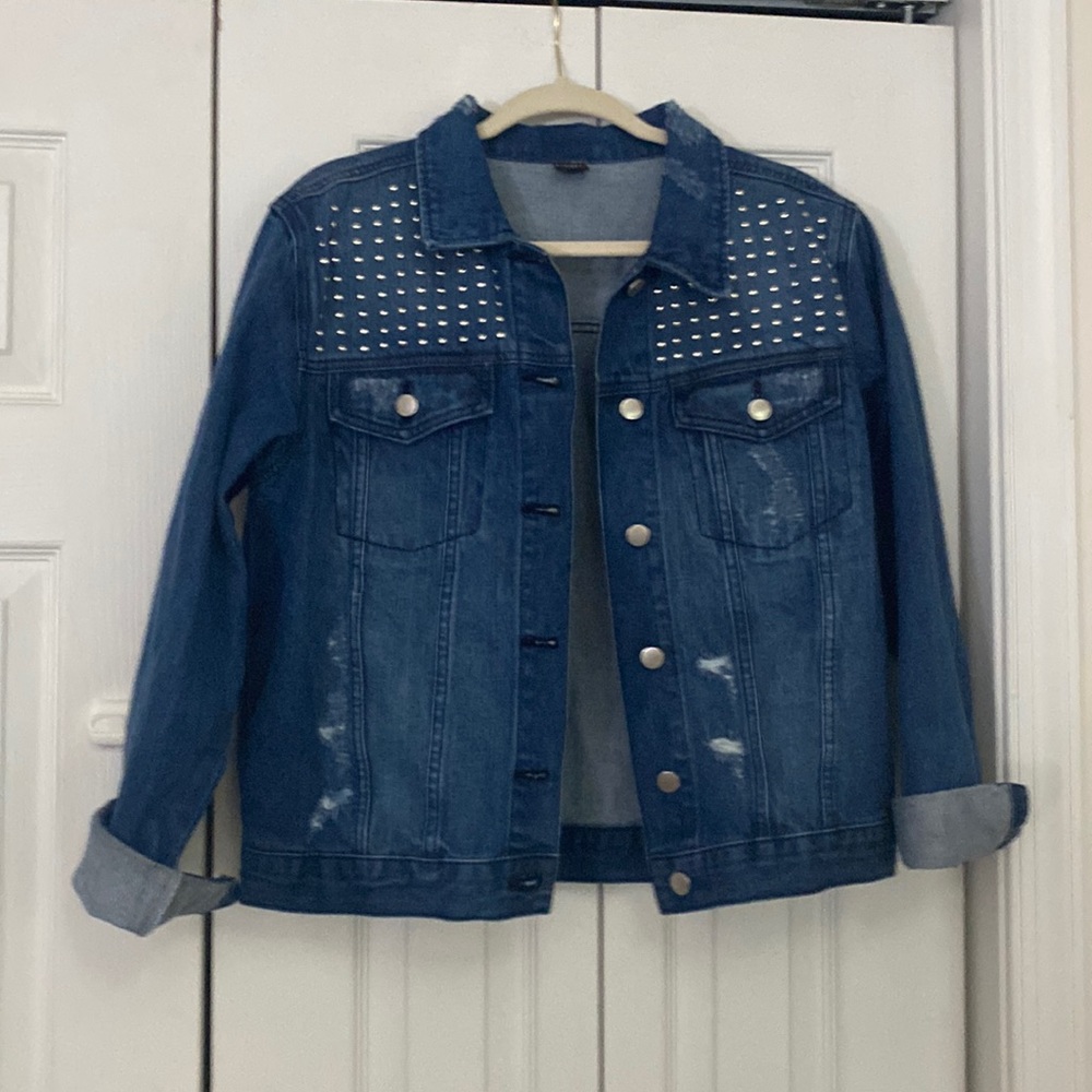 Studded Denim Jacket - image 1